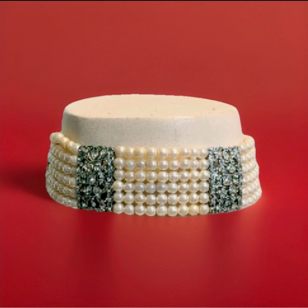 6 Strand Pearl and Rhinestone Choker Necklace by VCLM for Nordstrom